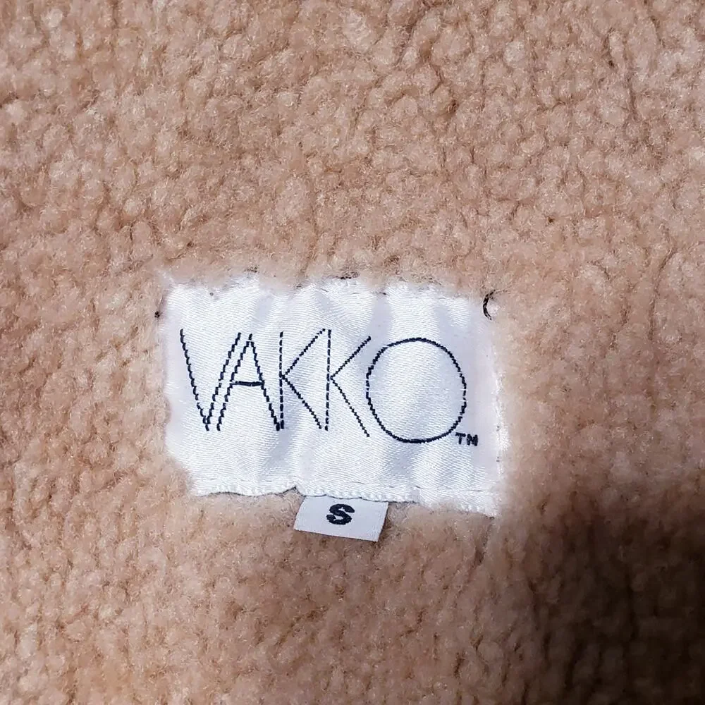 Vintage 80s Vakko Shearling Suede Coat Brown Hipster Coat Jacket Made In Romania - Picture 8 of 9